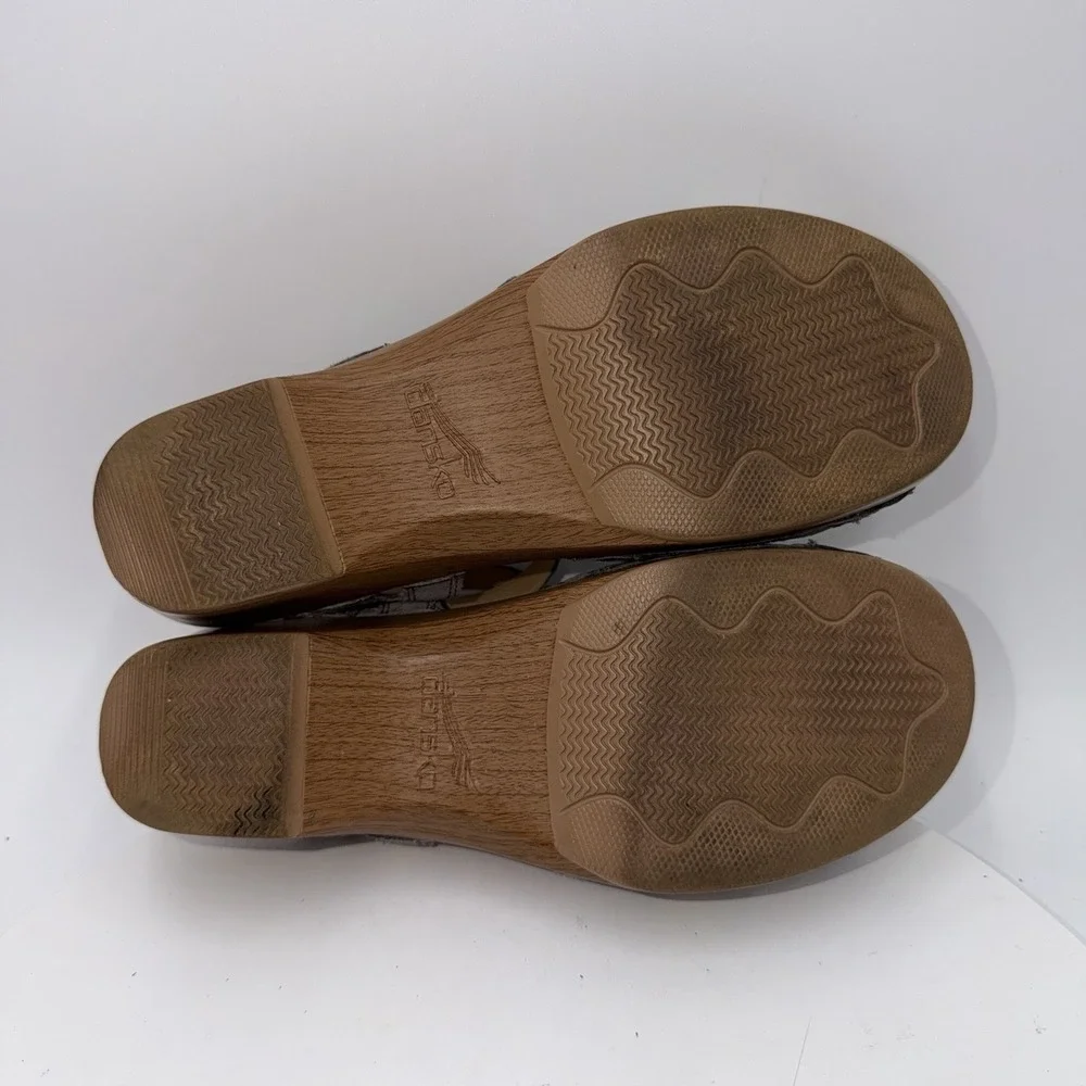Dansko Season Slingback Sandals Silver Metallic Leather Women's Size 39/9